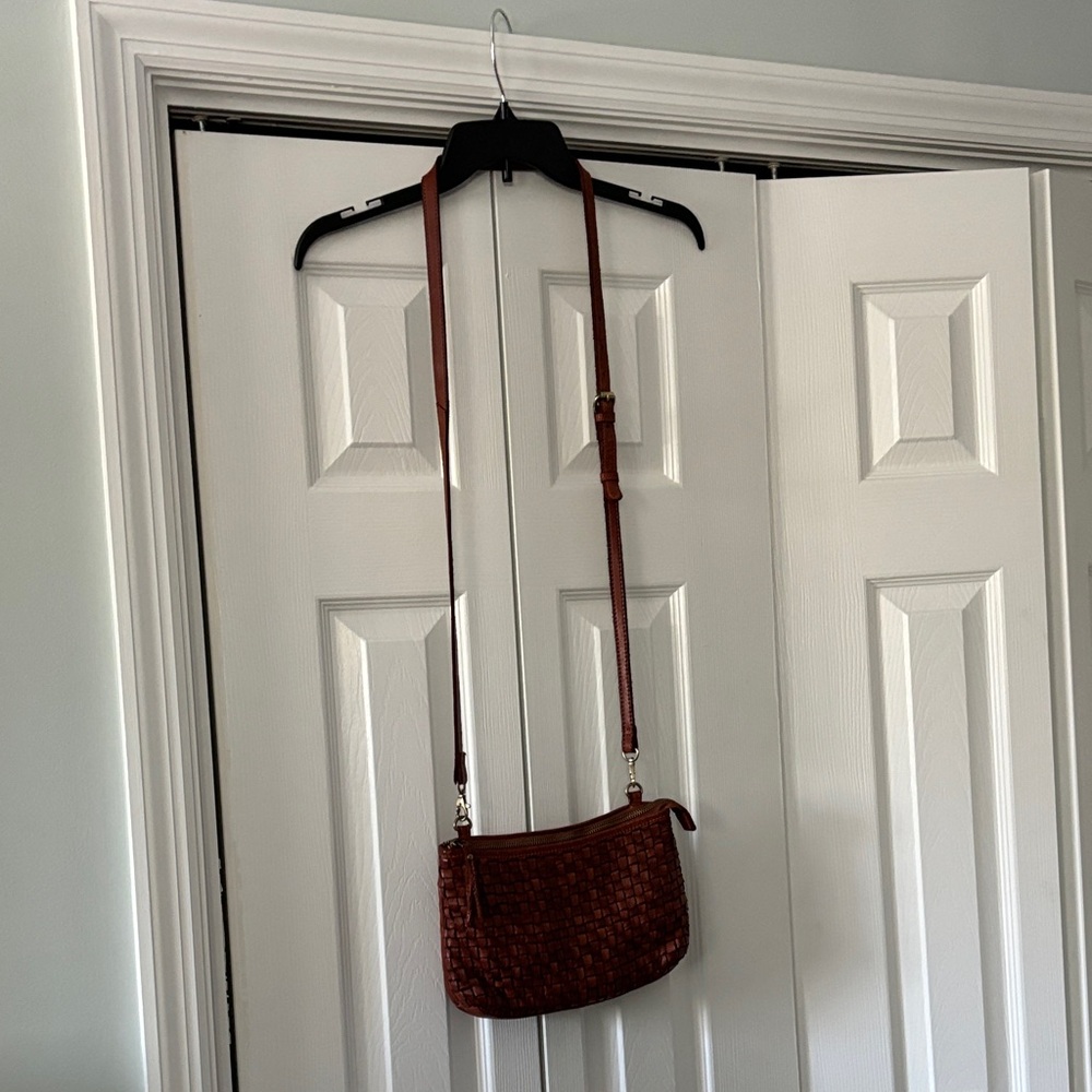 Marta Ponti Brown Woven Cross Body Bag